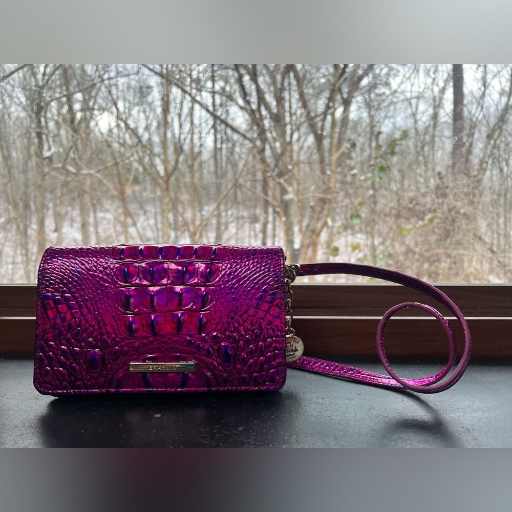 Vintage-Inspired Brahmin Minuette Crossbody in Voltage Violet Melbourne